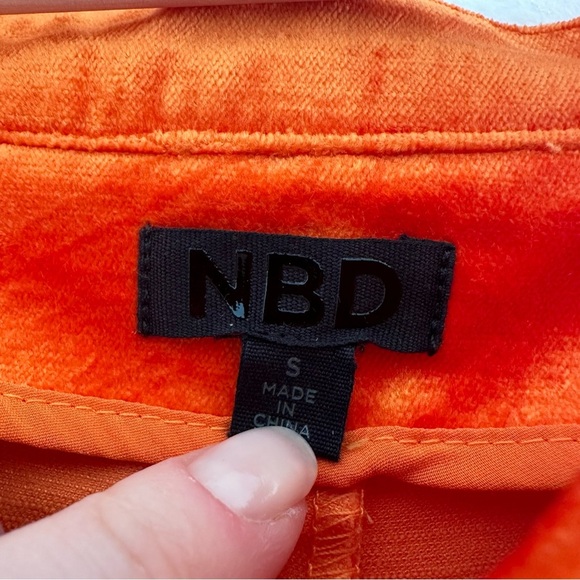 Revolve NBD Anok Velvet Orange Pants S - Picture 6 of 10
